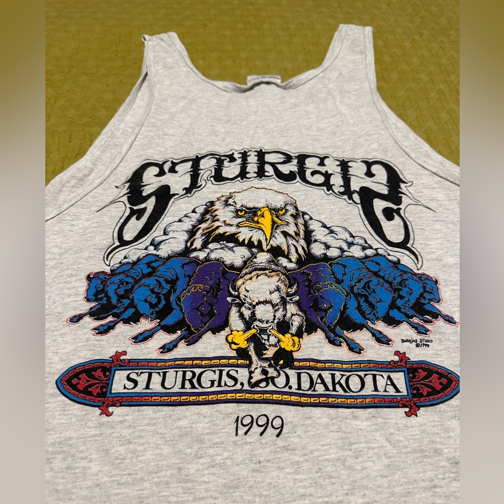 Vintage 1999 Sturgis Motorcycle Rally Tanktop Buffalo Eagle
